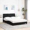 vidaXL Estrutura de cama sem colch&atilde;o 140x190 cm tecido preto
