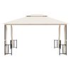 vidaXL Gazebo com paredes laterais e telhado duplo 3x4 m cor creme