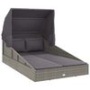 vidaXL Espregui&ccedil;adeira c/ teto dobr&aacute;vel 200x114x128 cm vime PE cinza