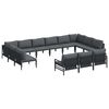 vidaXL Conjunto de Sof&aacute; de Jardim 13 unid. Preto A&ccedil;o