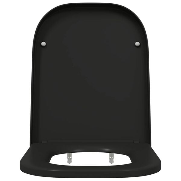 vidaXL Assento de Vaso Sanit&aacute;rio Preto 44,5 x 35 x 3,6 cm Duroplast