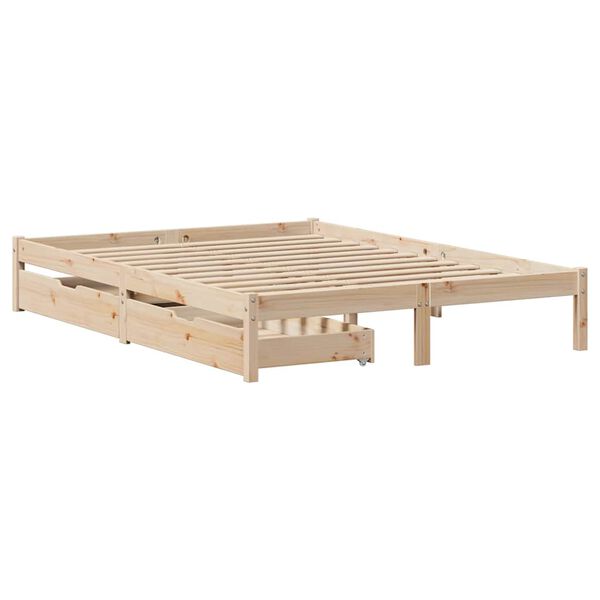 vidaXL Cama sem colch&atilde;o 135x190 cm madeira de pinho maci&ccedil;a