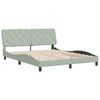 vidaXL Estrutura de cama sem colch&atilde;o 160x200 cm veludo cinzento-claro