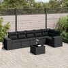 vidaXL 7 pcs conjunto de sof&aacute;s p/ jardim c/ almofad&otilde;es vime PE preto