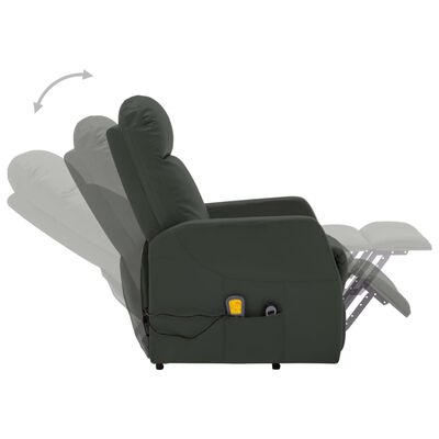 vidaXL Poltrona de massagens elevatória couro artificial antracite