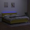 vidaXL Cama box spring c/ colch&atilde;o e LED 180x200 cm tecido verde
