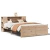 vidaXL Cama com estante sem colch&atilde;o 150x200 cm pinho maci&ccedil;o