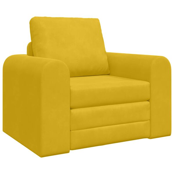 vidaXL Sof&aacute;-Cama Amarelo 98 x 71 x 83 cm Veludo