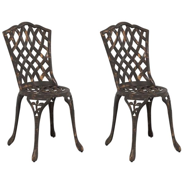 vidaXL Cadeira de Jardim 2 pcs Bronze 55 x 56.5 x 91cm Alumínio