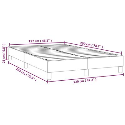 vidaXL Estrutura de cama 120x200 cm tecido preto