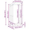 vidaXL Rack de lenha com tampa de chuva 100x60x200 cm a&ccedil;o galvanizado