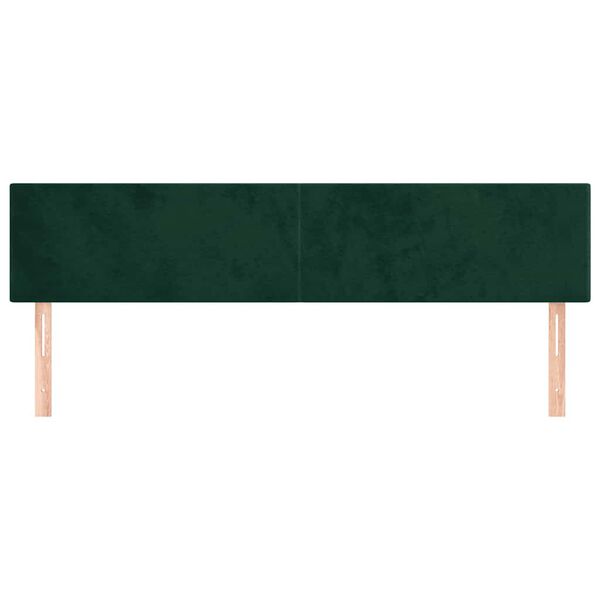 vidaXL Cabeceira de cama 2 pcs veludo 90x5x78/88 cm verde-escuro