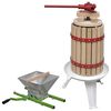vidaXL 2 pcs conjunto de prensa e triturador de fruta e vinho