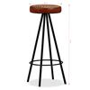 vidaXL Conjunto bar 7 pcs madeira ac&aacute;cia maci&ccedil;a couro genu&iacute;no e lona