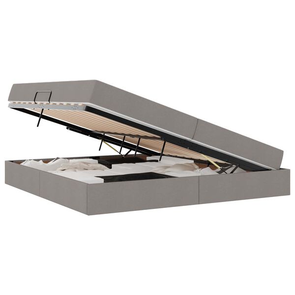 vidaXL Cama com arruma&ccedil;&atilde;o e colch&atilde;o Cinzento-acastanhado 200 x 200 cm