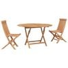 vidaXL Conjunto Bistro de Jardim 3 pcs Natural Madeira de Teca S&oacute;lida