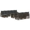 vidaXL Conjunto de Sof&aacute; de Jardim 11 unid. Cinza e Cinza Escuro