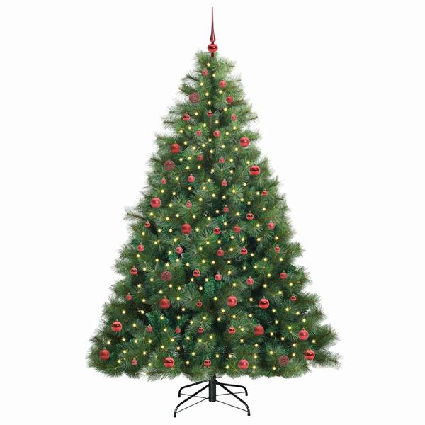 vidaXL &Aacute;rvore de Natal Artificial com 300 LEDs Verde 210 cm PE e PVC