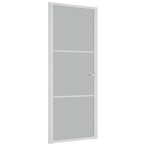 vidaXL Porta de interior 83x201,5 cm vidro e alum&iacute;nio branco mate