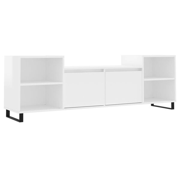 vidaXL M&oacute;vel de TV 160x35x55 cm derivados de madeira branco brilhante