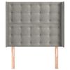 vidaXL Cabeceira de cama c/ abas veludo 83x16x118/128cm cinzento-claro