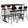 vidaXL Conjunto de bar 7 pcs madeira recuperada maci&ccedil;a multicor