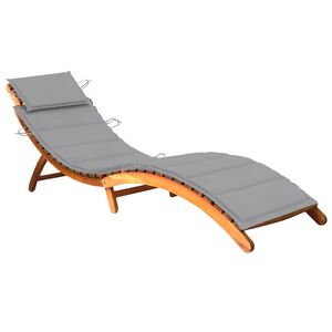 vidaXL Espregui&ccedil;adeira de jardim com almofad&atilde;o madeira ac&aacute;cia maci&ccedil;a