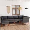 vidaXL 6 pcs conjunto lounge de jardim c/ almofad&otilde;es vime PE cinzento