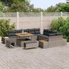 vidaXL Conjunto de Sof&aacute; de Jardim 13 pcs Cinzeto Rattan Sint&eacute;tico