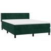 vidaXL Cama com molas/colch&atilde;o 140x190 cm veludo verde-escuro