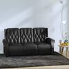 vidaXL Poltrona massagens 3lug. reclinável couro art. preto brilhante