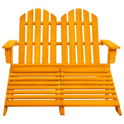 vidaXL Cadeira de jardim e otomano Adirondack 2 lugares abeto laranja