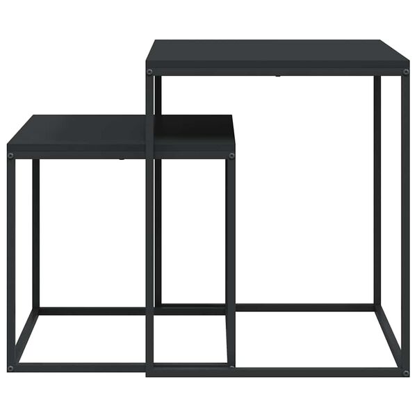 vidaXL Conjunto de mesas de centro 2 pcs derivados de madeira e metal