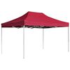 vidaXL Tenda dobr&aacute;vel prof. para festas alum&iacute;nio 4,5x3m vermelho tinto