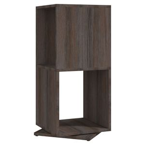 vidaXL Arm&aacute;rio girat&oacute;rio 34,5x34,5x75,5cm aglom. cinza/carv. castanho