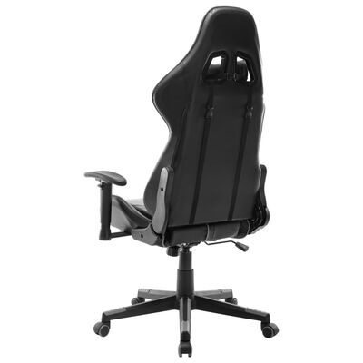vidaXL Cadeira de gaming couro artificial preto e cinzento