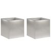 vidaXL Vaso de Jardim 2 unid. Prateado 45 x 45 x 45 cm A&ccedil;o inoxid&aacute;vel