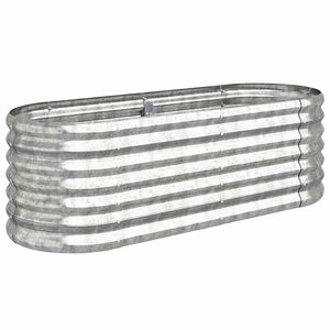 vidaXL Canteiro elevado jardim 114x40x36cm a&ccedil;o galvanizado prateado