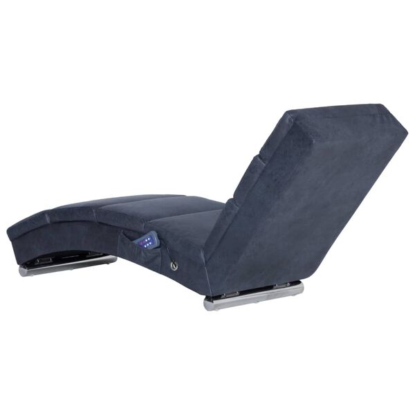 vidaXL Chaise longue de massagens camur&ccedil;a artificial cinzento