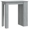 vidaXL Mesa de bar c/ prateleiras derivados de madeira sonoma cinza