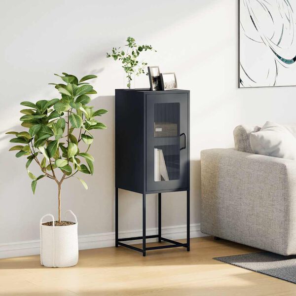 vidaXL Aparador 36x39x107 cm aço laminado a frio antracite