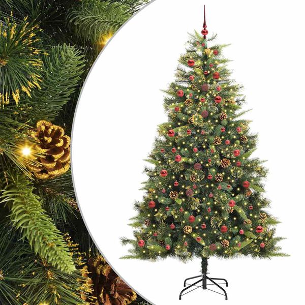 vidaXL &Aacute;rvore de Natal Artificial Articulada com Cones Verde 240 cm