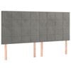 vidaXL Cabeceira Cinza Claro 200x5x118/128 cm Veludo