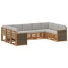 vidaXL Conjunto de Sof&aacute; Sectional 7 pcs Natural e Cinzento-Claro