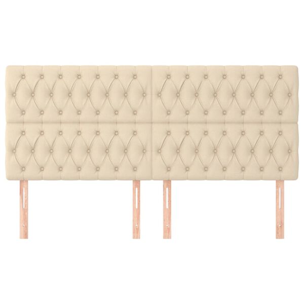 vidaXL Cabeceira Creme 180x7x118/128 cm Tecido