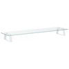 vidaXL Suporte para monitor 80x20x8 cm vidro temperado e metal branco