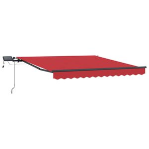 vidaXL Toldo Retr&aacute;til Manual Vermelho 300 x 250 cm tecido