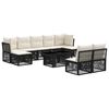 vidaXL Conjunto de Sof&aacute; de Jardim 10 unid. Preto vime PE
