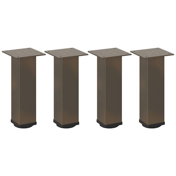 vidaXL P&eacute;s para mesa de centro 4 pe&ccedil;as a&ccedil;o natural 42-44 cm a&ccedil;o