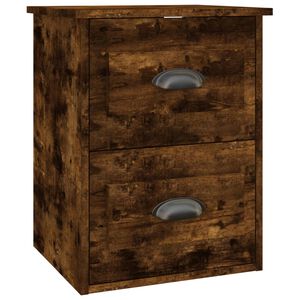 vidaXL Mesa de cabeceira de parede 41,5x36x53 cm carvalho fumado